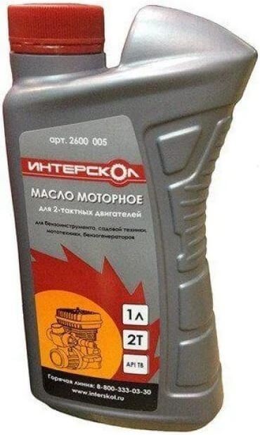 Масло моторное ИНТЕРСКОЛ для 2-х тактных двигателей 1л, минеральное, 2600 005 — Магазин официального дилера Интерскол в России