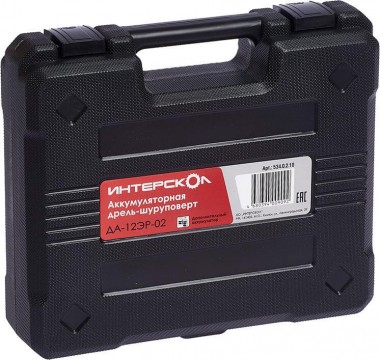 Аккумуляторная дрель-шуруповерт ИНТЕРСКОЛ ДА-12ЭР-02 КОМБИ, Li-ion, 2 скорости, 2 аккум., 1,5Ач, ЗУ, оснастка, кейс 534.0.2.10 — Магазин официального дилера Интерскол в России