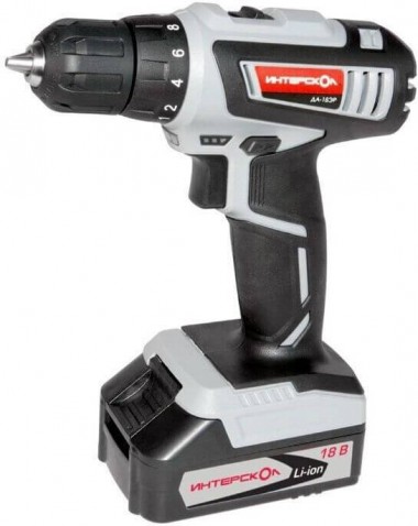 Аккумуляторная дрель-шуруповерт ИНТЕРСКОЛ ДА-18ЭР, Li-ion АПИ, 2 скорости, 2 аккум. 2Ач, ЗУ, оснастка, кейс 536.0.2.02 — Магазин официального дилера Интерскол в России