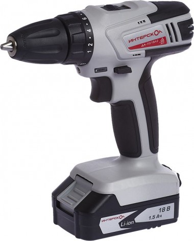 Аккумуляторная дрель-шуруповерт ИНТЕРСКОЛ ДА-10/18Л2, Li-ion АПИ, 2 скорости, 2 аккум. 1,5Ач, ЗУ, кейс 518.0.2.00 — Магазин официального дилера Интерскол в России