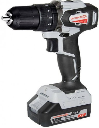 Профессиональная бесщёточная аккумуляторная ударная дрель-шуруповерт ИНТЕРСКОЛ ДАУ-13/18ВК, Li-ion АПИ, 2 скорости, 2 АКБ 2Ач, ЗУ, кейс, 573.2.2.70 — Магазин официального дилера Интерскол в России