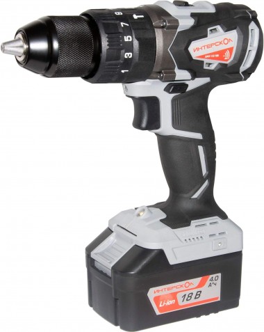 Профессиональная бесщёточная ударная аккумуляторная дрель-шуруповерт ИНТЕРСКОЛ ДАУ-13/18В, Li-ion АПИ, 2 скорости, 1 АКБ. 4Ач, ЗУ, кейс, 574.4.1.70 — Магазин официального дилера Интерскол в России