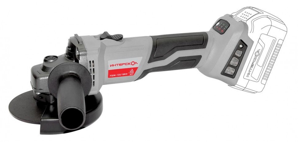 Профессиональная бесщёточная углошлифовальная машина ИНТЕРСКОЛ УШМ-125/18ВЭ, Li-ion АПИ, с регулировкой оборотов, без АКБ и ЗУ, картон, 684.1.0.70 фото 1 — Магазин официального дилера Интерскол в России