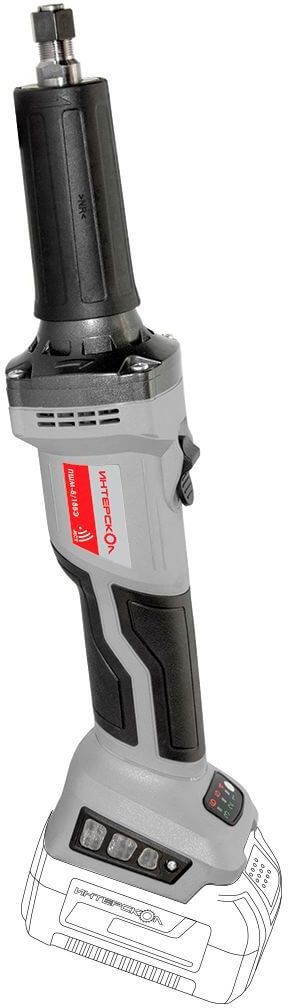 Профессиональная бесщёточная аккумуляторная прямошлифовальная машина ИНТЕРСКОЛ ПШМ-8/18ВЭ, Li-ion АПИ, с регулировкой оборотов, без АКБ и ЗУ, картон, 641.1.0.70 — Магазин официального дилера Интерскол в России