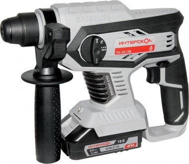 Профессиональный бесщёточный аккумуляторный перфоратор ИНТЕРСКОЛ ПА-24/18В, Li-ion АПИ, SDS-plus, 3 режима, 2 аккум. 2Ач, ЗУ, кейс, 579.2.2.70 — Магазин официального дилера Интерскол в России