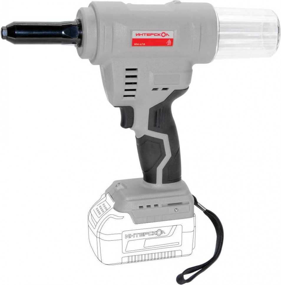 Профессиональный бесщёточный аккумуляторный вытяжной пистолет ИНТЕРСКОЛ ВПА-6/18В, Li-ion АПИ, без АКБ и ЗУ, картон, 646.1.0.70 фото 1 — Магазин официального дилера Интерскол в России