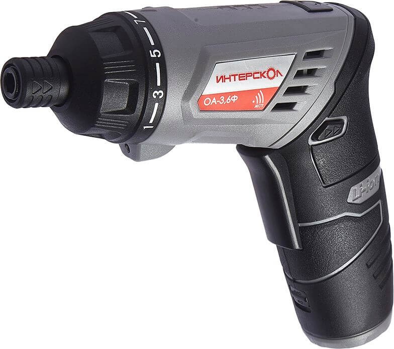 Аккумуляторная отвертка с фонарём ИНТЕРСКОЛ ОА-3,6Ф Li-ion, 3,6В, 1,3А*ч, HEX 1/4', оснастка, кейс 433.0.1.00 фото 1 — Магазин официального дилера Интерскол в России