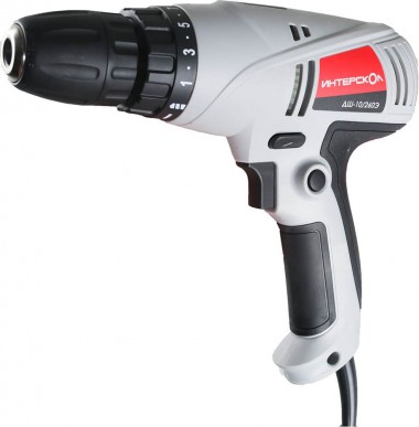 Сетевая дрель-шуруповерт ИНТЕРСКОЛ ДШ-10/260Э, 260Вт, 210.1.1.00 — Магазин официального дилера Интерскол в России