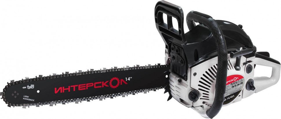 Пила цепная бензиномоторная ИНТЕРСКОЛ ПЦБ-14/45Л, 1,8кВт, 442.01.0.00 фото 1 — Магазин официального дилера Интерскол в России